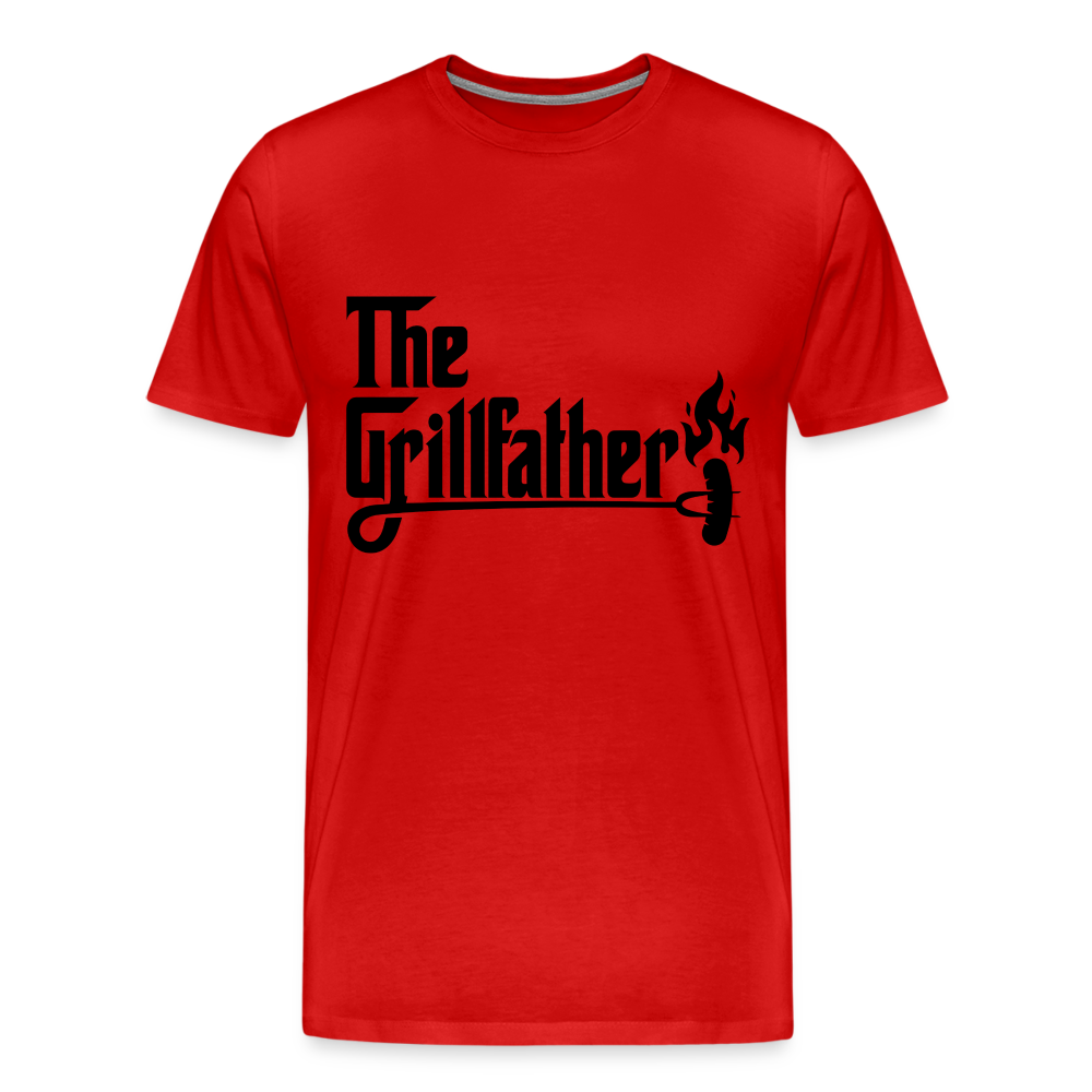 The Grillfather Men's Premium T-Shirt (BBQ Grilling Dad) - red