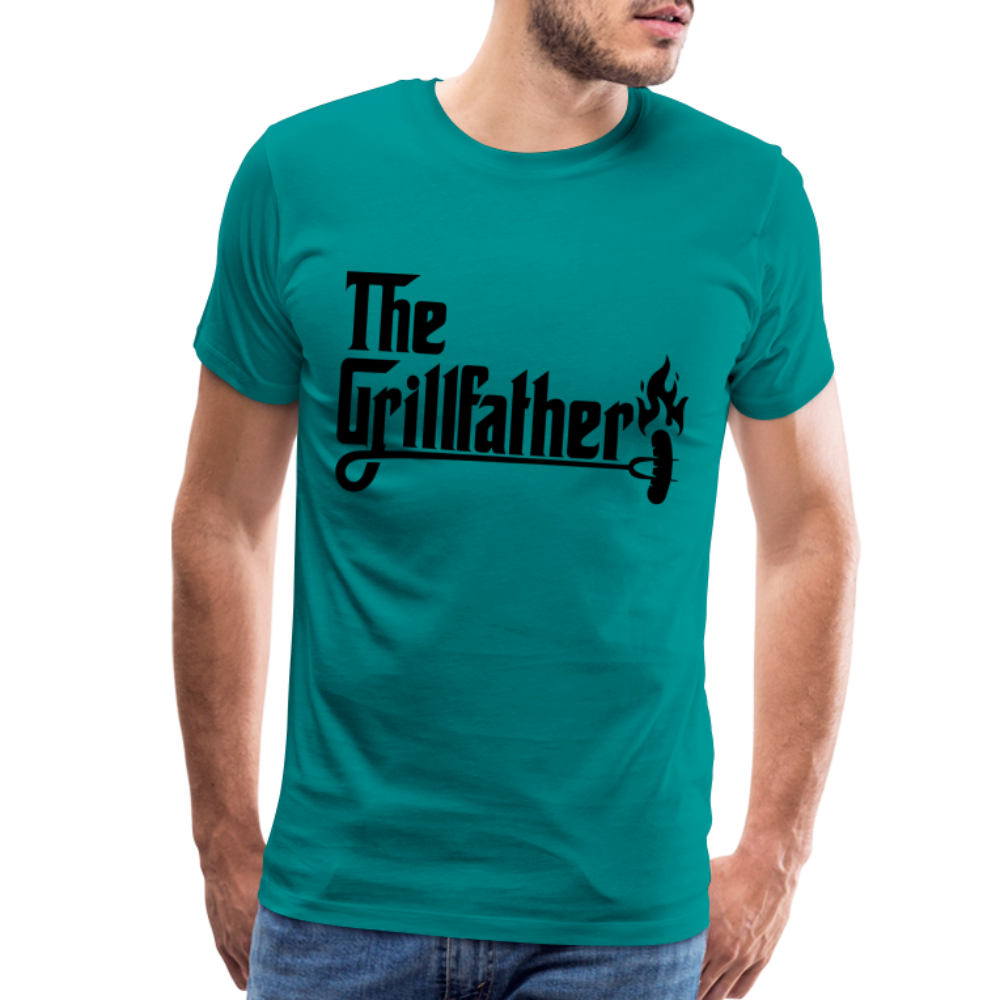 The Grillfather Men's Premium T-Shirt (BBQ Grilling Dad) - teal