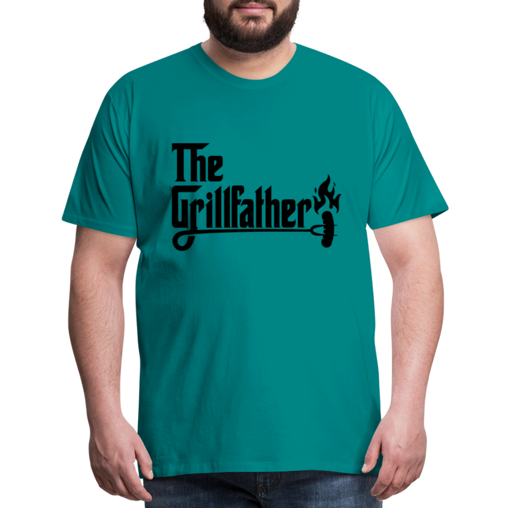 The Grillfather Men's Premium T-Shirt (BBQ Grilling Dad) - teal