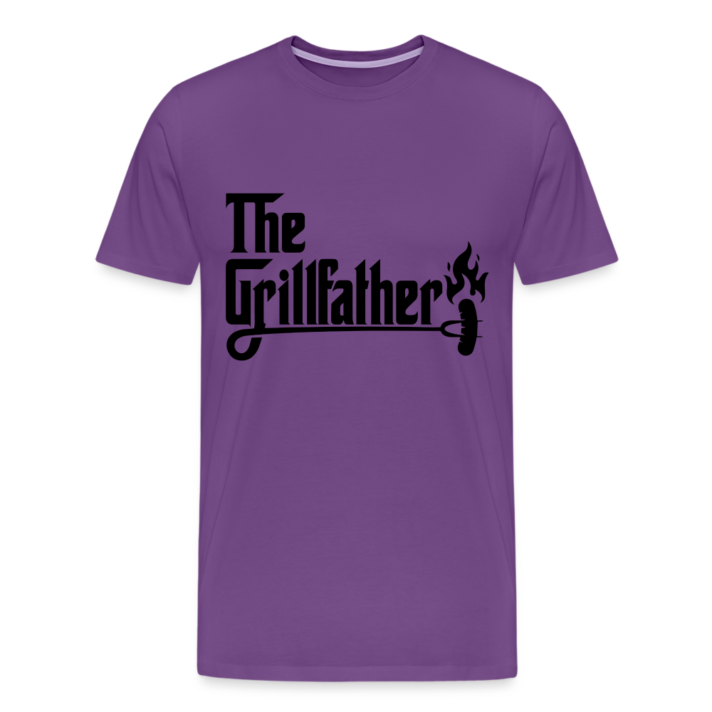 The Grillfather Men's Premium T-Shirt (BBQ Grilling Dad) - purple