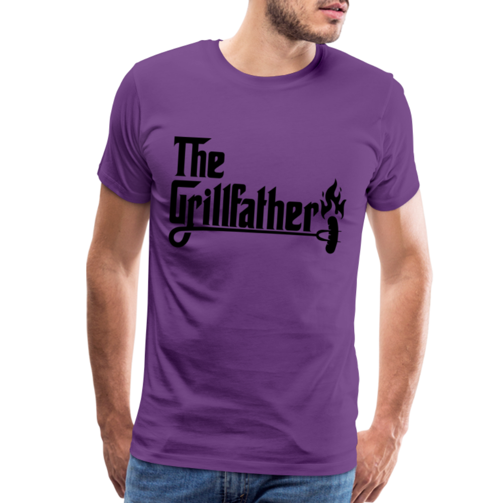 The Grillfather Men's Premium T-Shirt (BBQ Grilling Dad) - purple