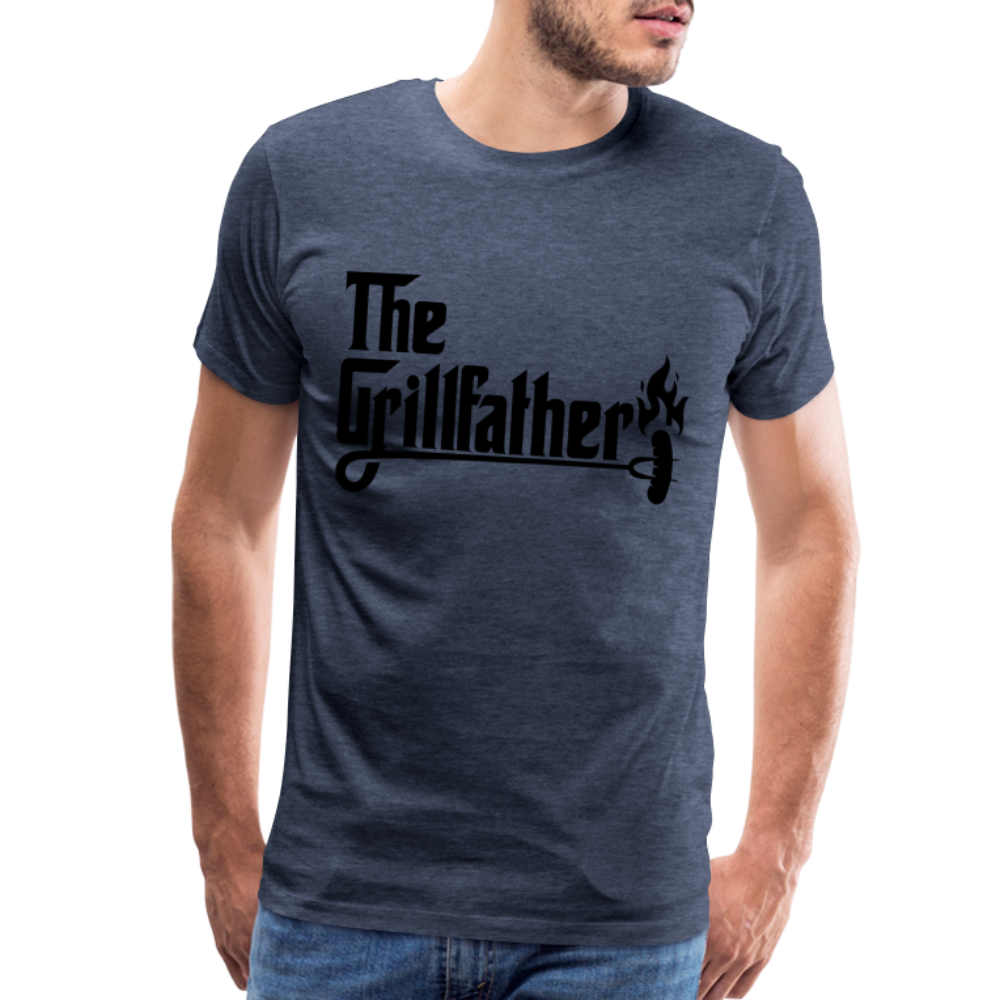 The Grillfather Men's Premium T-Shirt (BBQ Grilling Dad) - heather blue