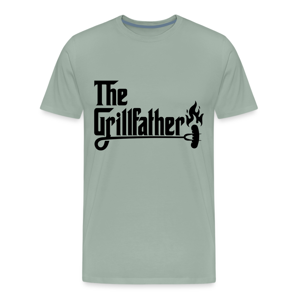 The Grillfather Men's Premium T-Shirt (BBQ Grilling Dad) - steel green