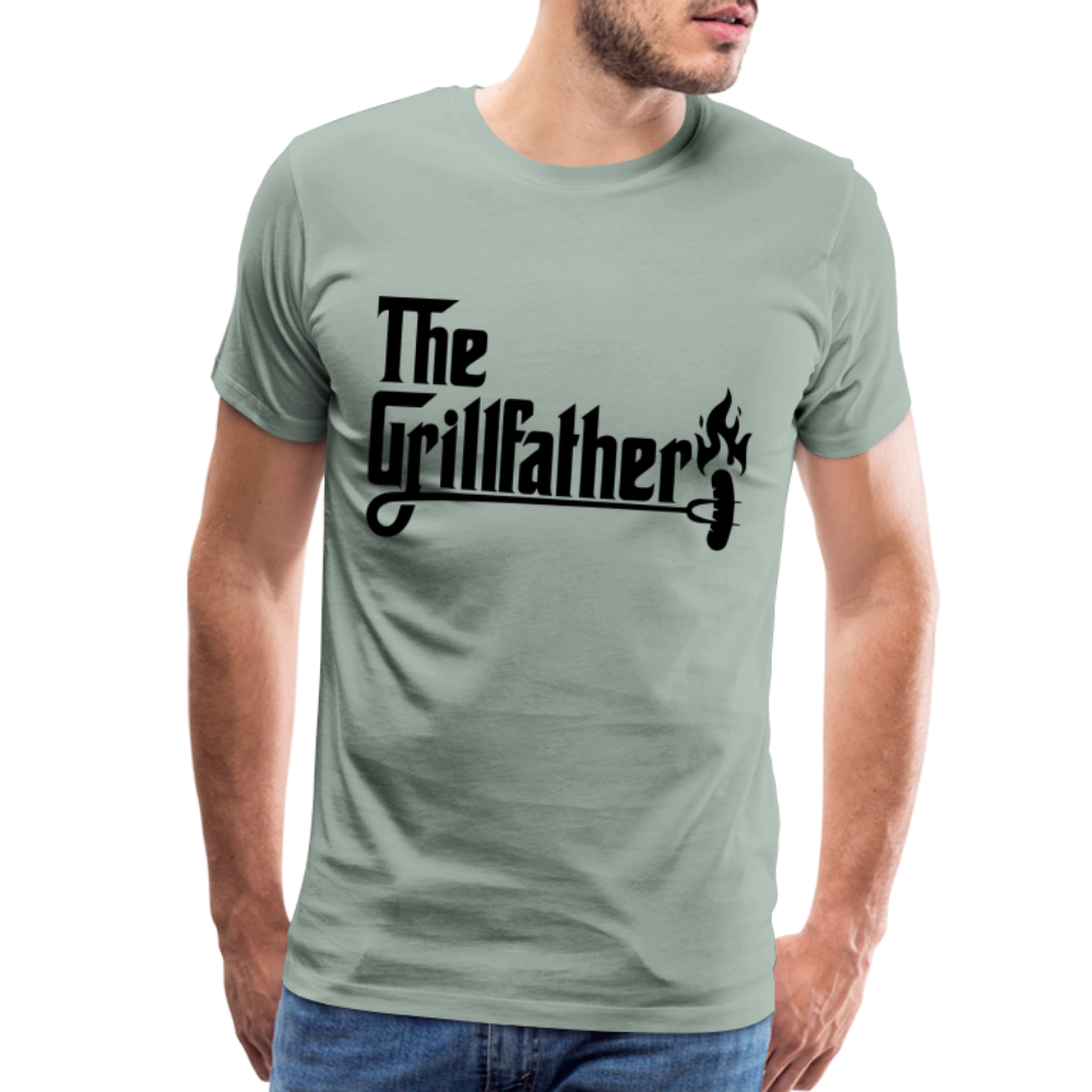 The Grillfather Men's Premium T-Shirt (BBQ Grilling Dad) - steel green