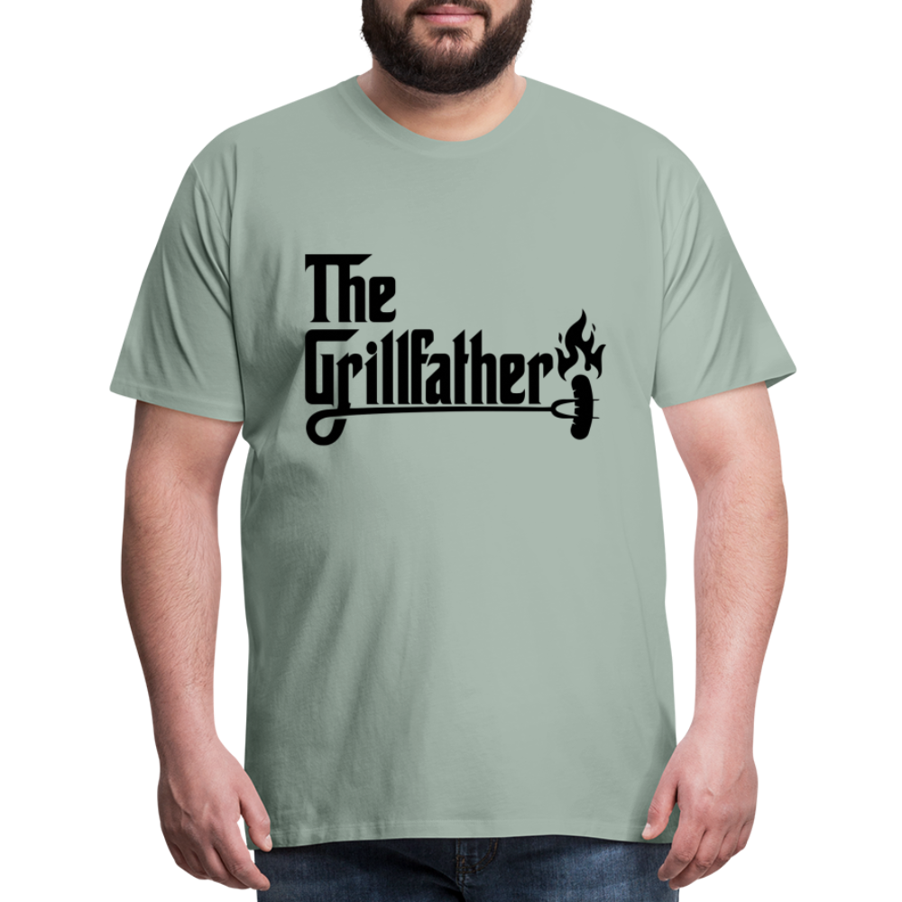 The Grillfather Men's Premium T-Shirt (BBQ Grilling Dad) - steel green