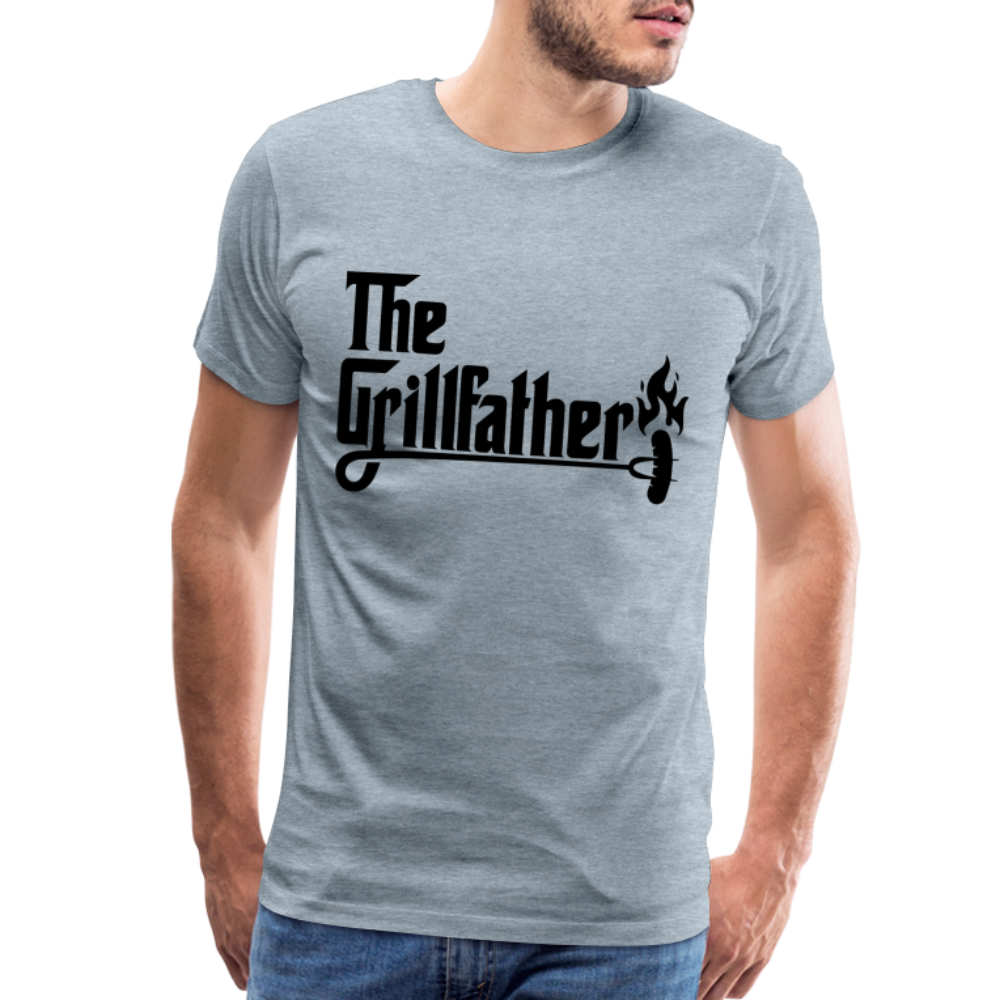 The Grillfather Men's Premium T-Shirt (BBQ Grilling Dad) - heather ice blue