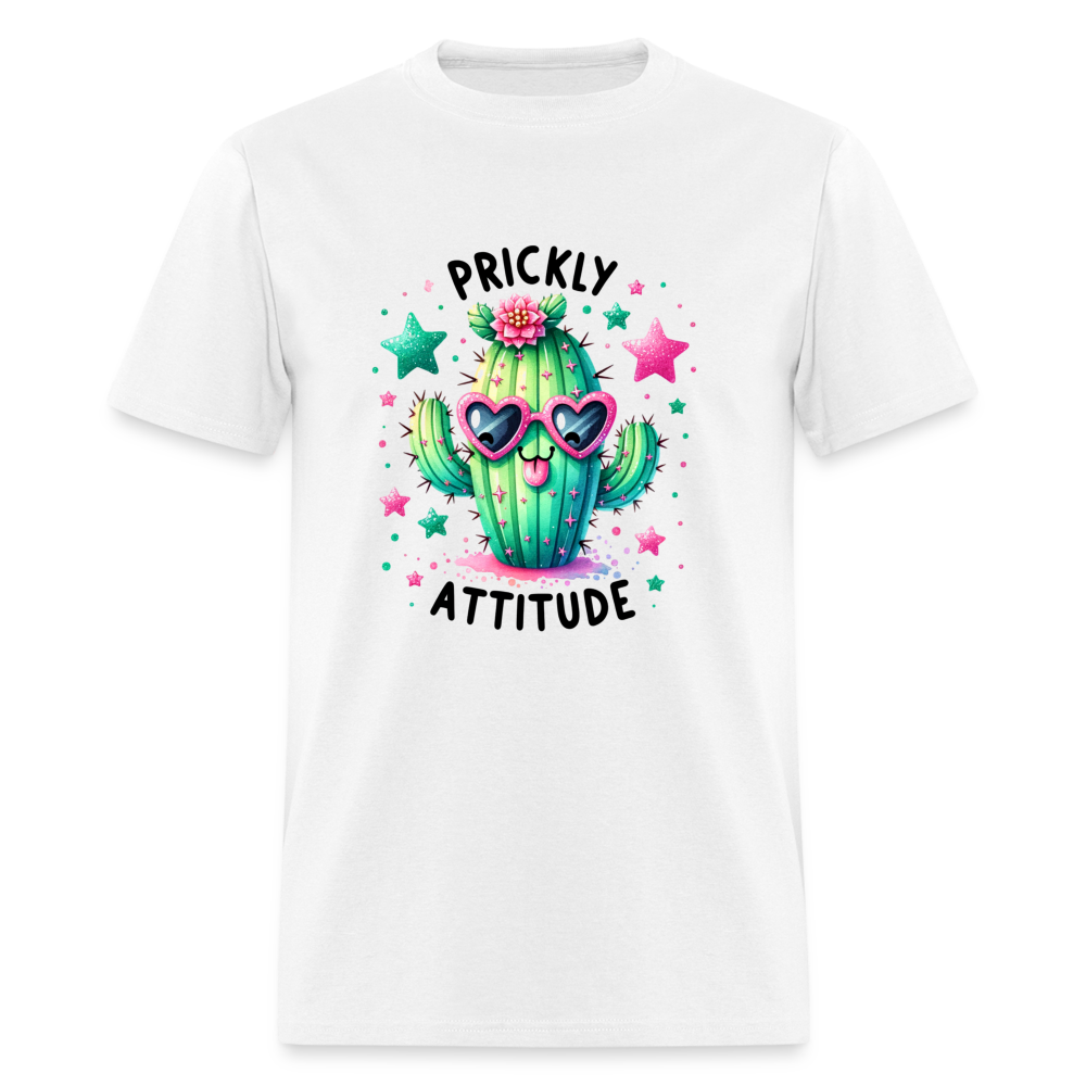 Prickly Attitude T-Shirt (Cactus) - white