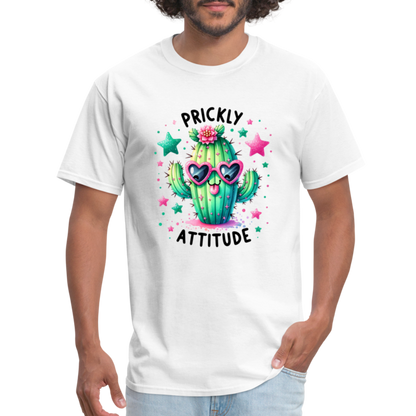 Prickly Attitude T-Shirt (Cactus) - white