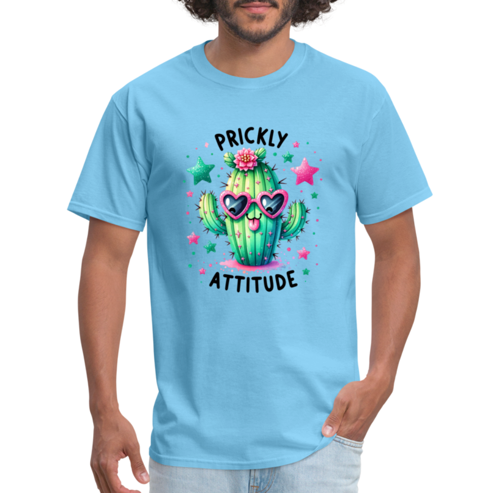 Prickly Attitude T-Shirt (Cactus) - aquatic blue