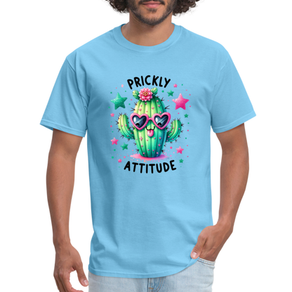 Prickly Attitude T-Shirt (Cactus) - aquatic blue