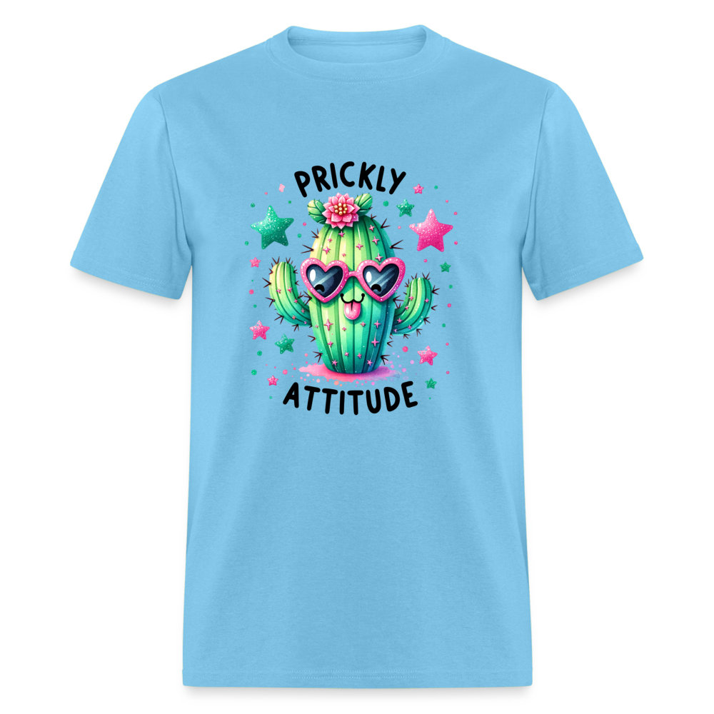 Prickly Attitude T-Shirt (Cactus) - aquatic blue