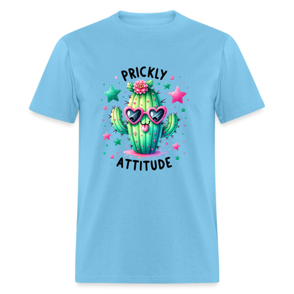 Prickly Attitude T-Shirt (Cactus) - aquatic blue