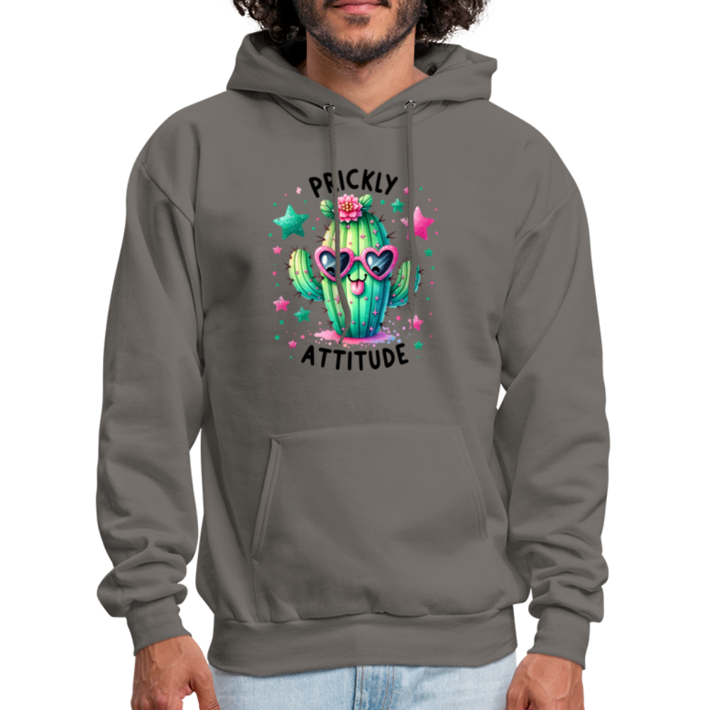 Prickly Attitude Hoodie (Cactus) - asphalt gray