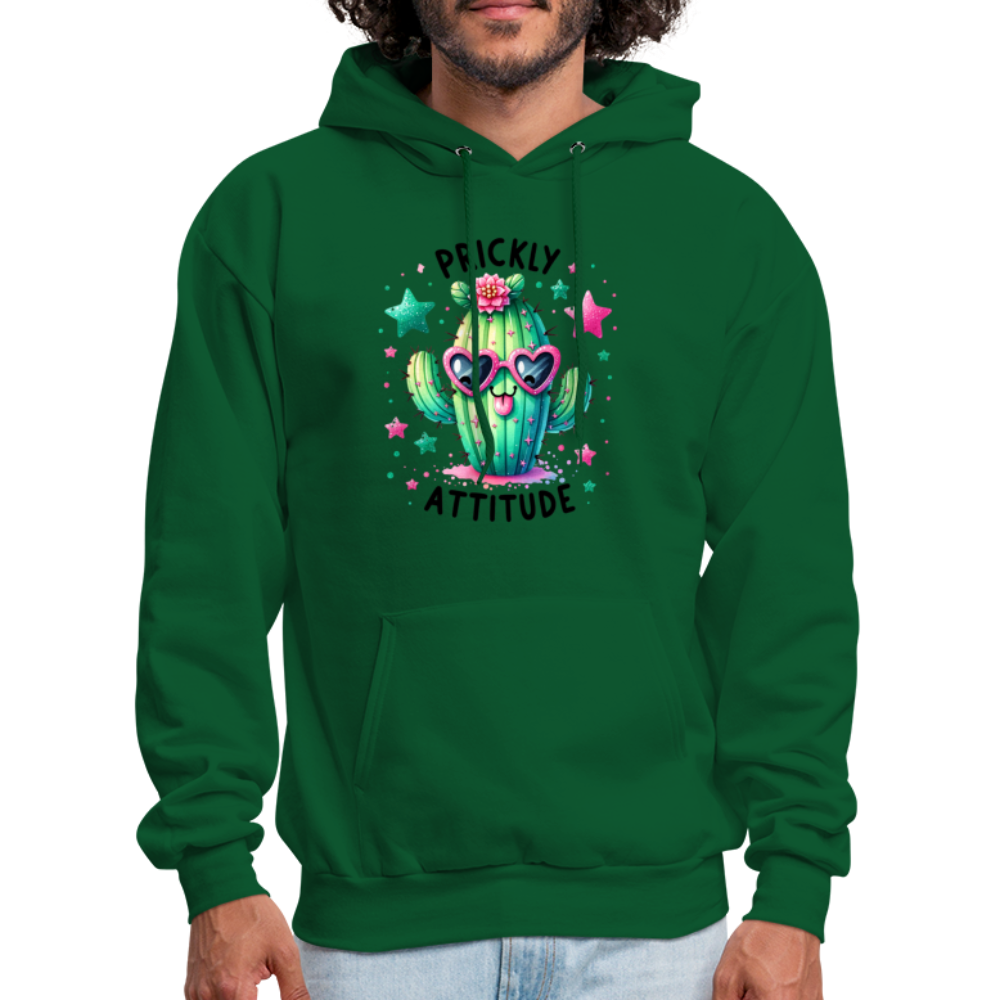 Prickly Attitude Hoodie (Cactus) - forest green