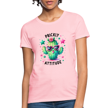 Prickly Attitude Women's Contoured T-Shirt (Cactus) - pink