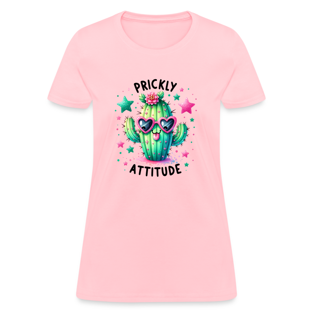 Prickly Attitude Women's Contoured T-Shirt (Cactus) - pink