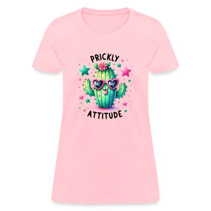 Prickly Attitude Women's Contoured T-Shirt (Cactus) - pink