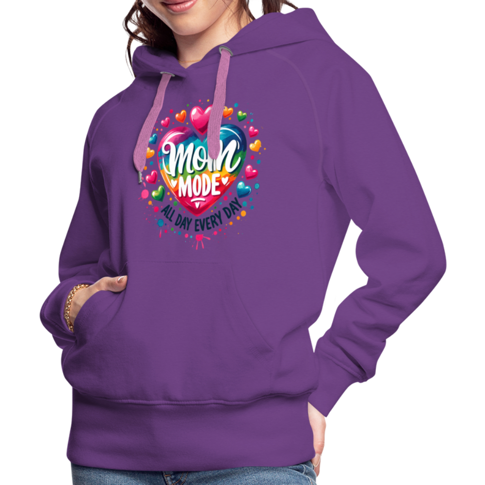 Mom Mode All Day Every Day Women’s Premium Hoodie - purple 