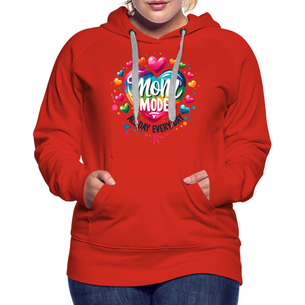 Mom Mode All Day Every Day Women’s Premium Hoodie - red