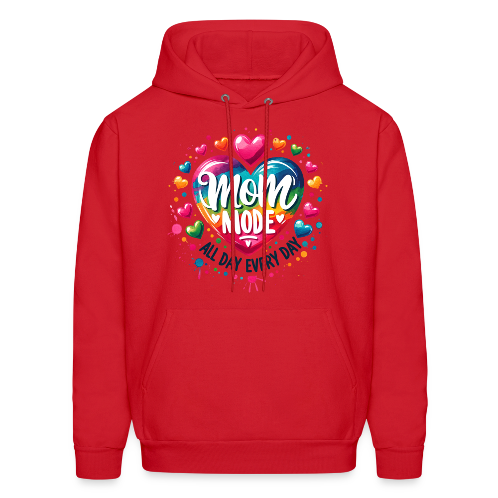 Mom Mode all Day Every Day Hoodie - red