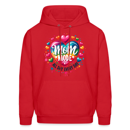 Mom Mode all Day Every Day Hoodie - red