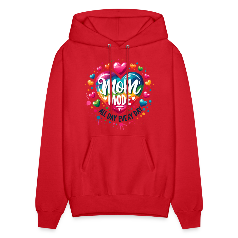 Mom Mode all Day Every Day Hoodie - red