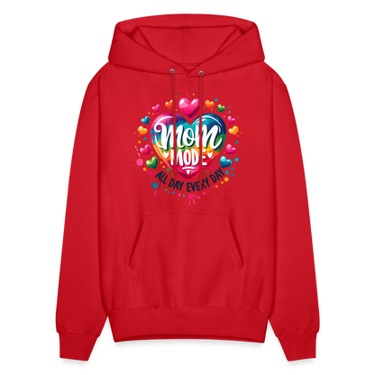 Mom Mode all Day Every Day Hoodie - red