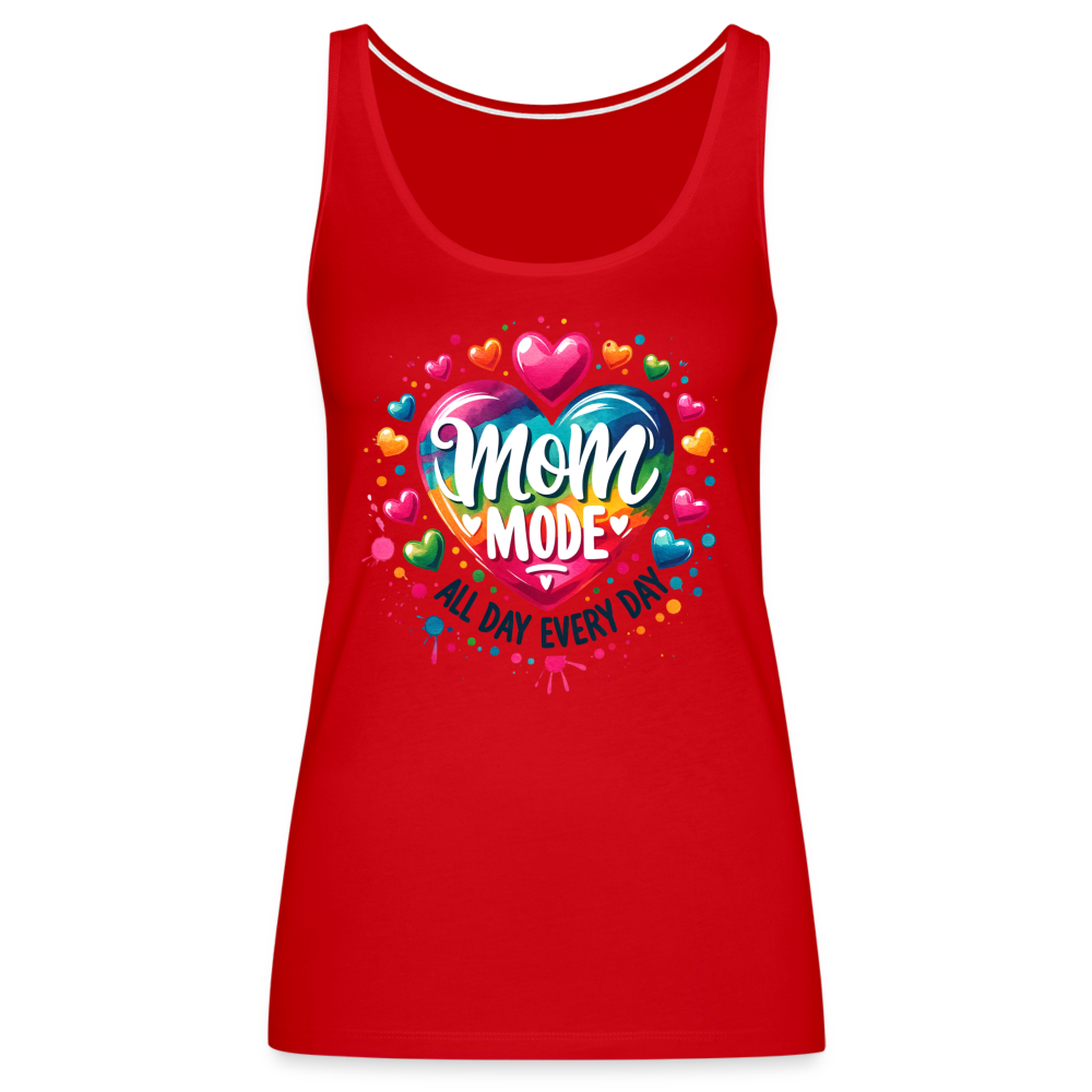 Mom Mode All Day Every Day Women’s Premium Tank Top - red