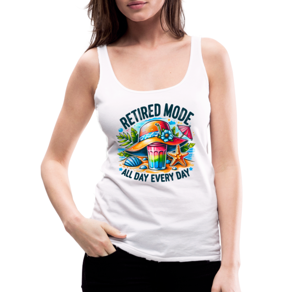 Retired Mode Women’s Premium Tank Top (All Day Every Day) - white