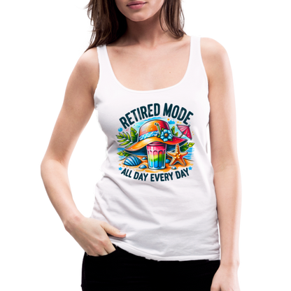 Retired Mode Women’s Premium Tank Top (All Day Every Day) - white