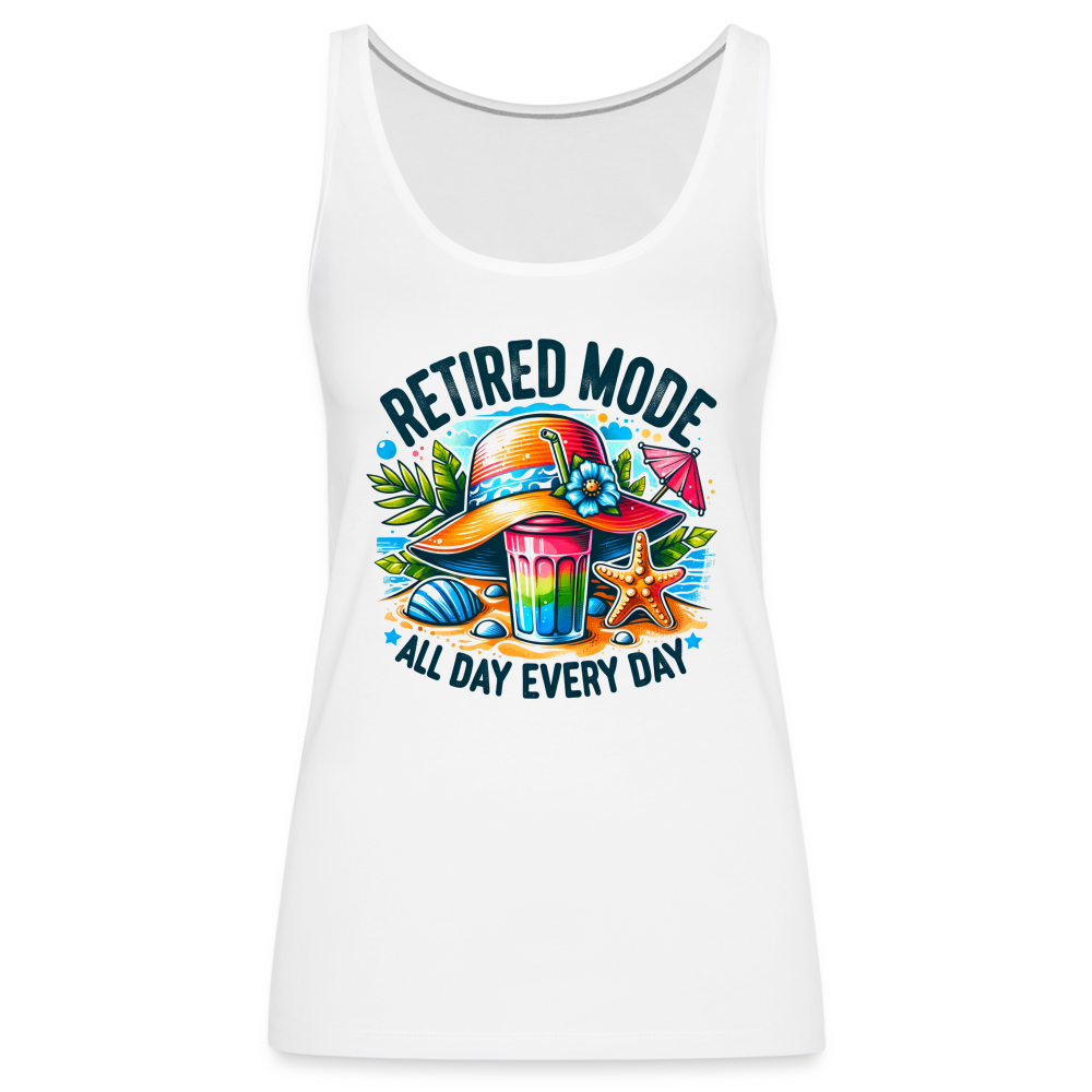 Retired Mode Women’s Premium Tank Top (All Day Every Day) - white