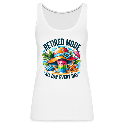 Retired Mode Women’s Premium Tank Top (All Day Every Day) - white