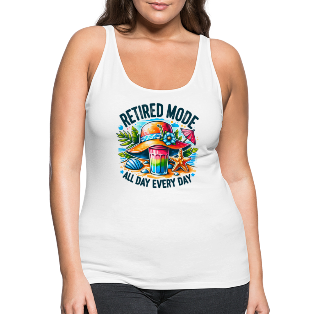 Retired Mode Women’s Premium Tank Top (All Day Every Day) - white