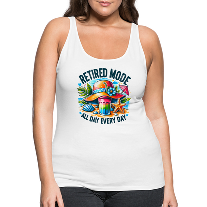 Retired Mode Women’s Premium Tank Top (All Day Every Day) - white