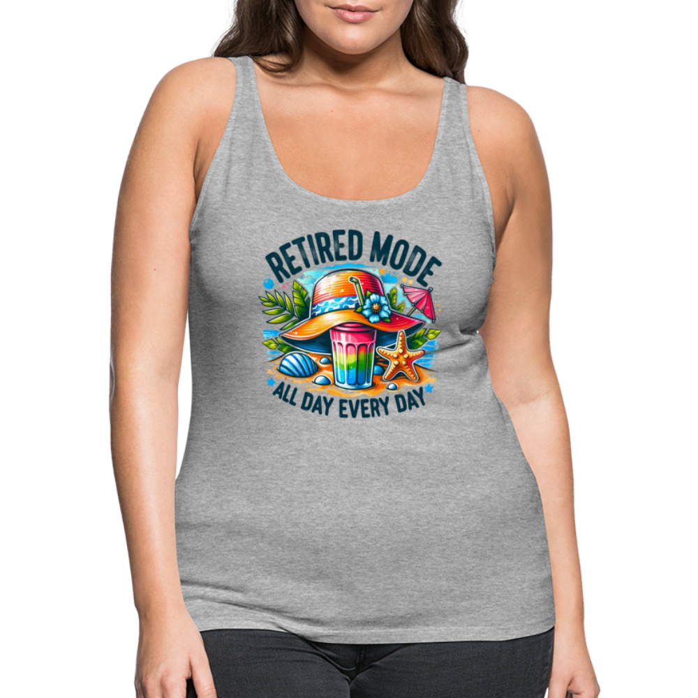 Retired Mode Women’s Premium Tank Top (All Day Every Day) - heather gray