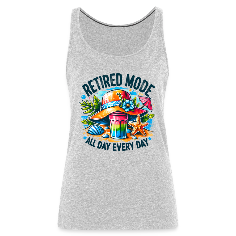 Retired Mode Women’s Premium Tank Top (All Day Every Day) - heather gray