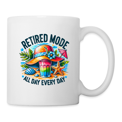 Retired Mode Coffee Mug (All Day Every Day) - white