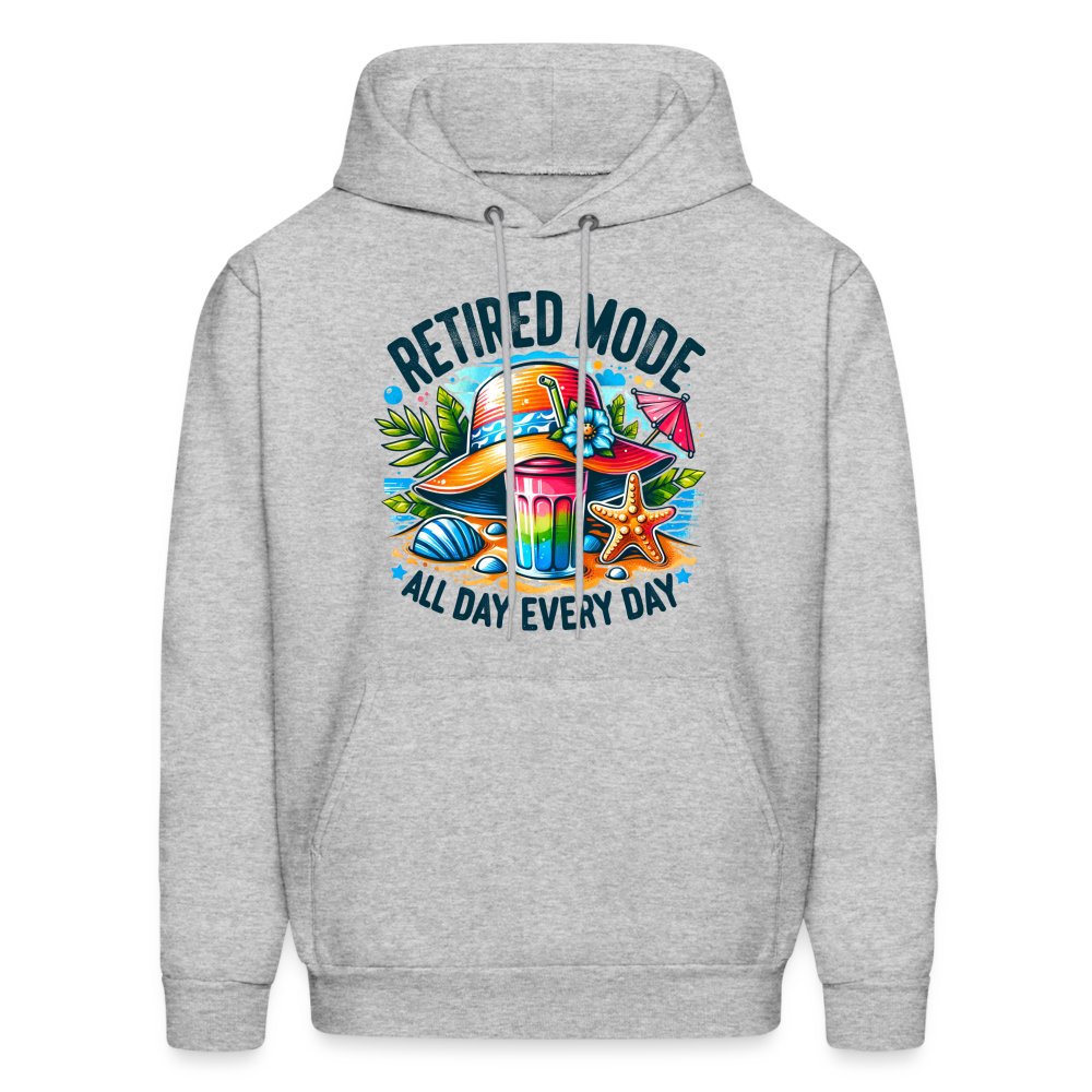 Retired Mode Hoodie (All Day Every Day) - heather gray