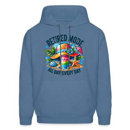 Retired Mode Hoodie (All Day Every Day) - denim blue