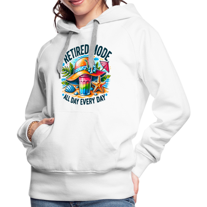 Retired Mode Women’s Premium Hoodie (All Day Every Day) - white