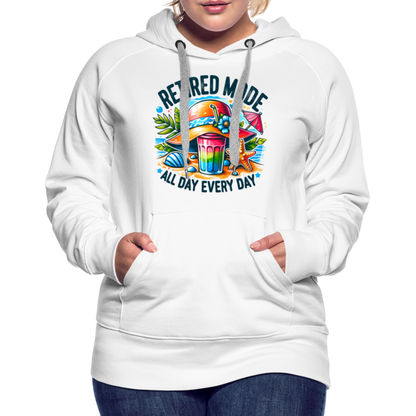 Retired Mode Women’s Premium Hoodie (All Day Every Day) - white