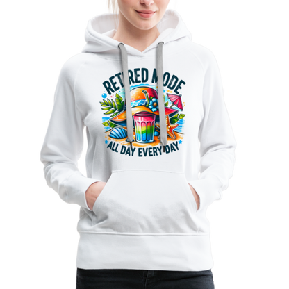 Retired Mode Women’s Premium Hoodie (All Day Every Day) - white