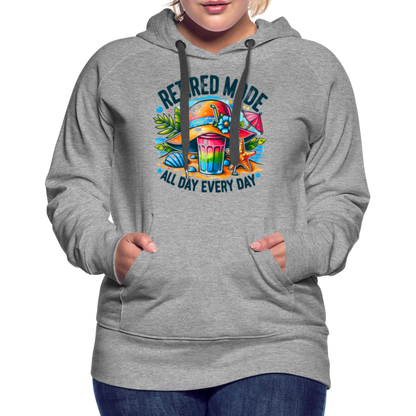 Retired Mode Women’s Premium Hoodie (All Day Every Day) - heather grey