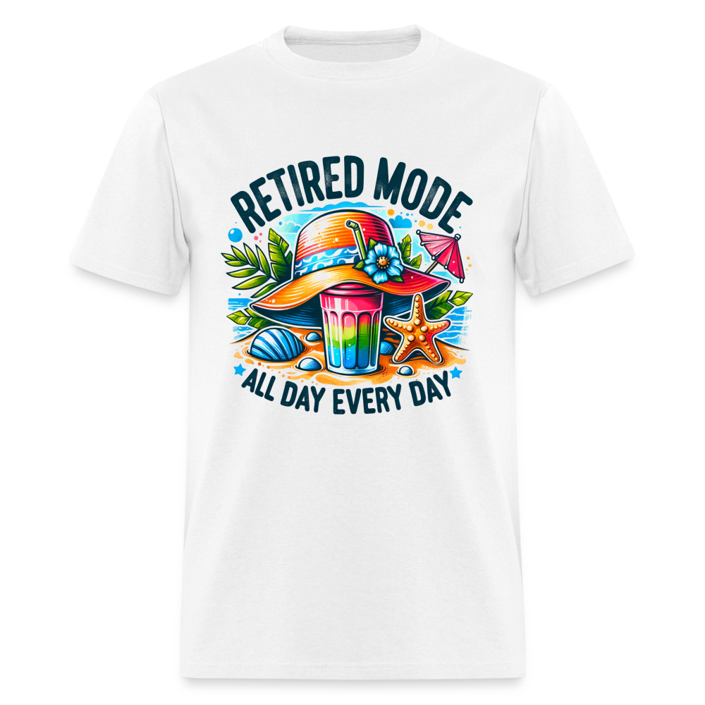 Retired Mode T-Shirt (All Day Every Day) - white