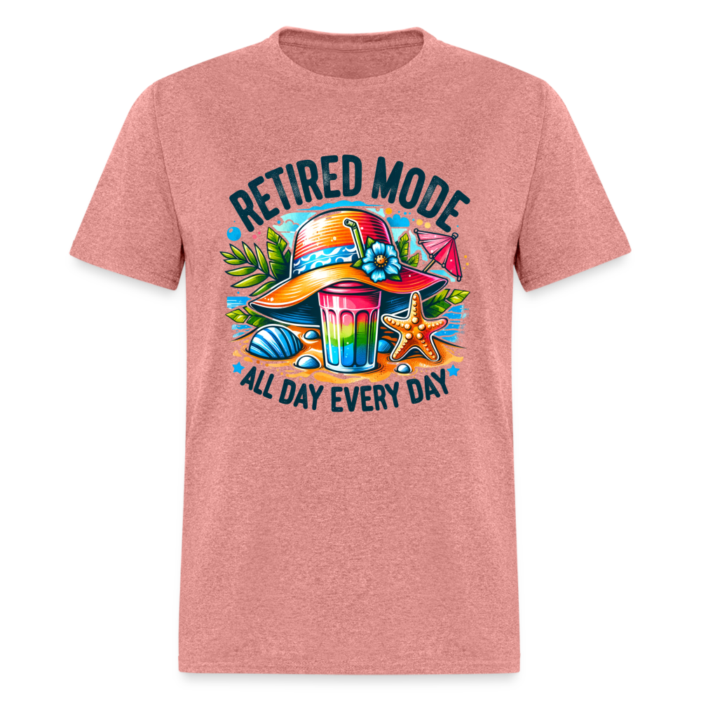 Retired Mode T-Shirt (All Day Every Day) - heather mauve