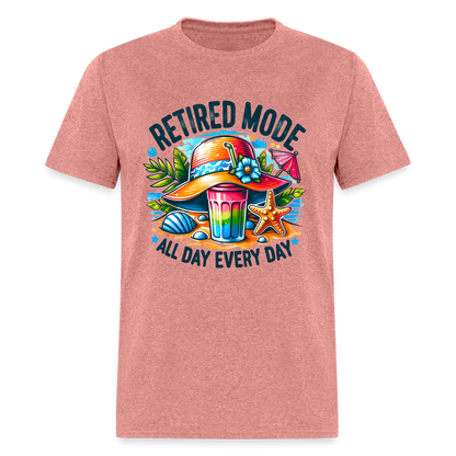 Retired Mode T-Shirt (All Day Every Day) - heather mauve