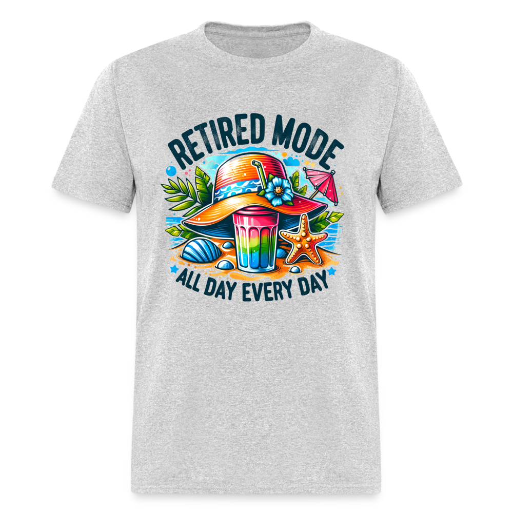 Retired Mode T-Shirt (All Day Every Day) - heather gray