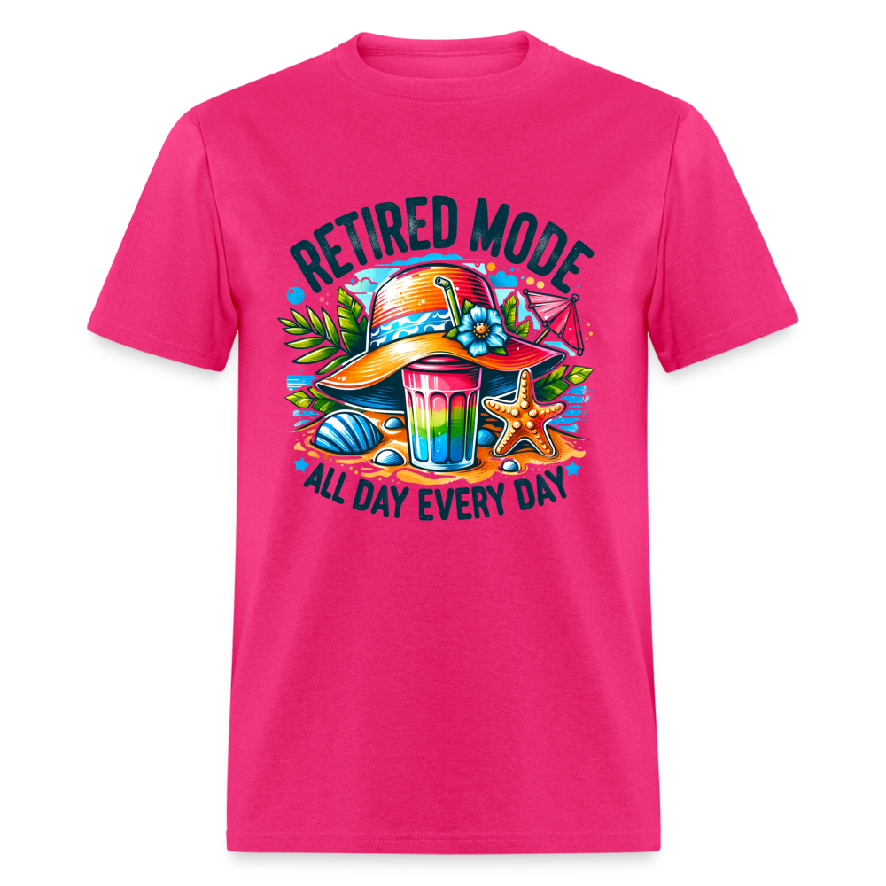 Retired Mode T-Shirt (All Day Every Day) - fuchsia