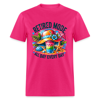 Retired Mode T-Shirt (All Day Every Day) - fuchsia