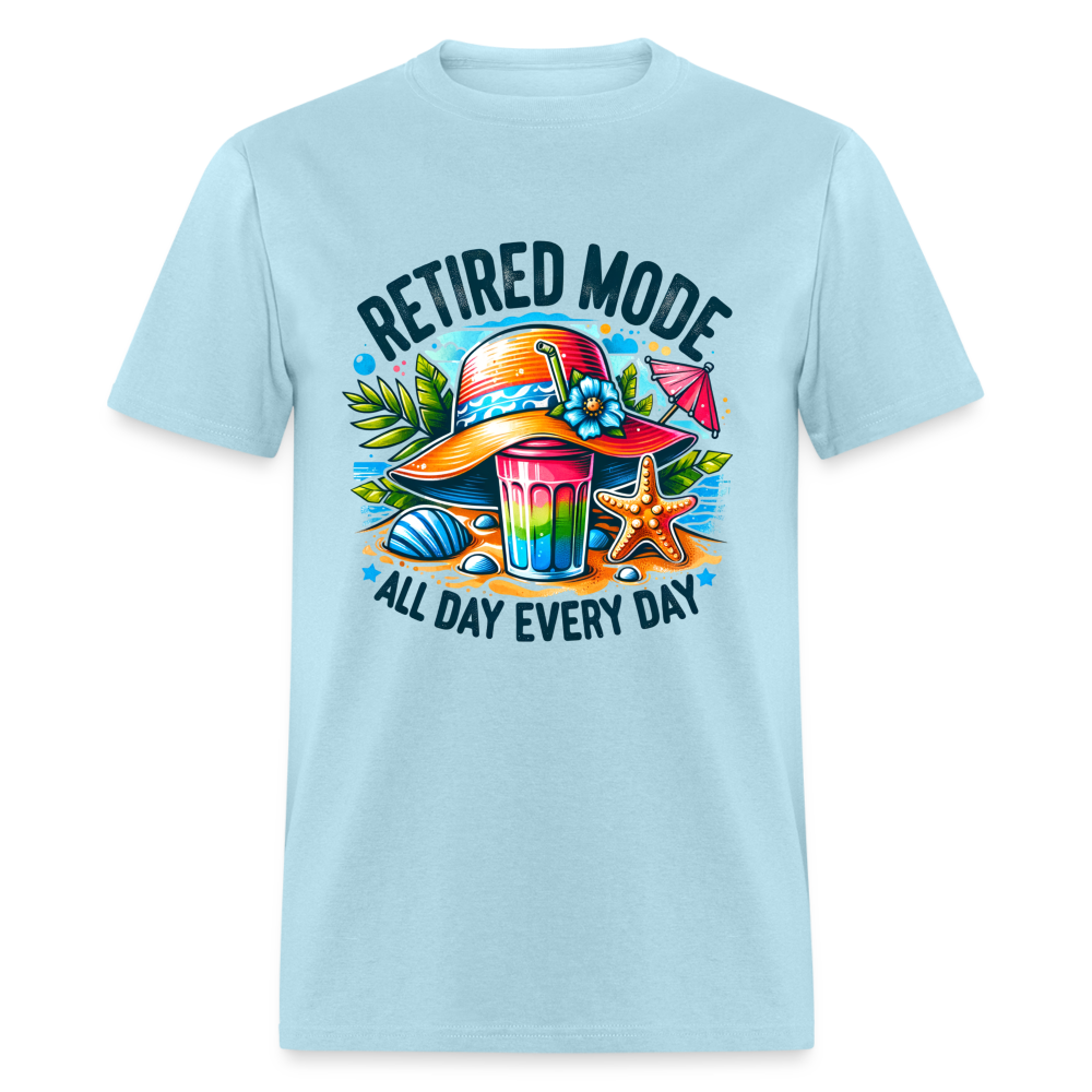 Retired Mode T-Shirt (All Day Every Day) - powder blue